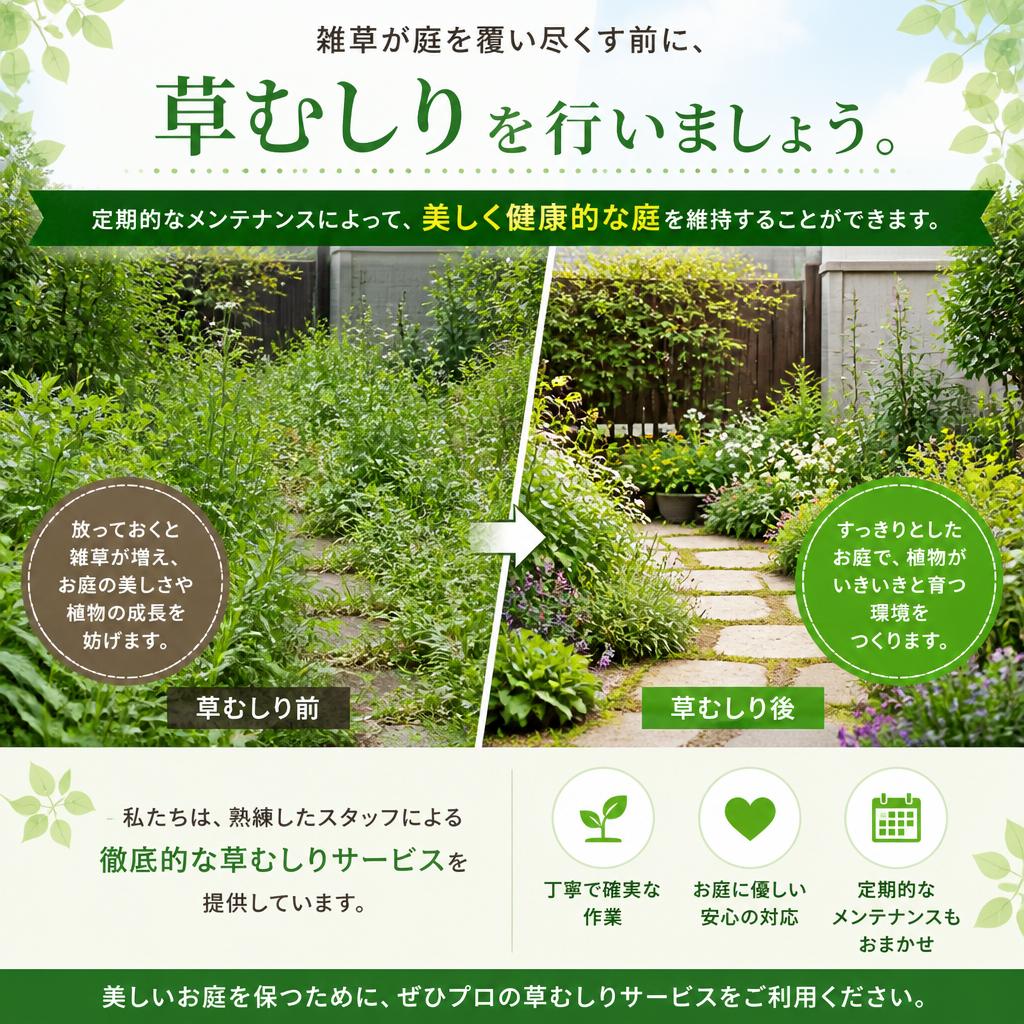 草むしりサービスでスッキリ庭に！