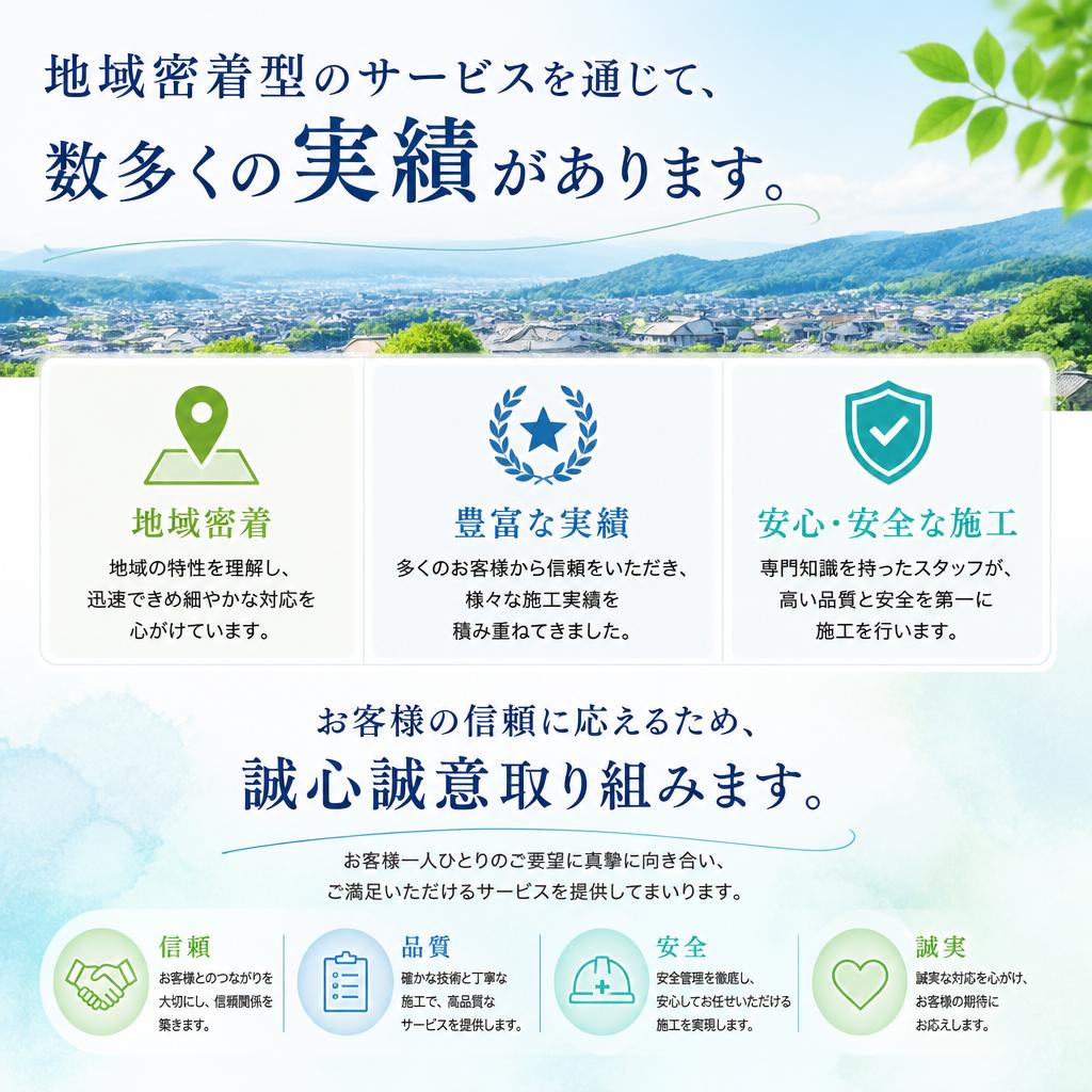 経験豊富なスタッフによる安心施工