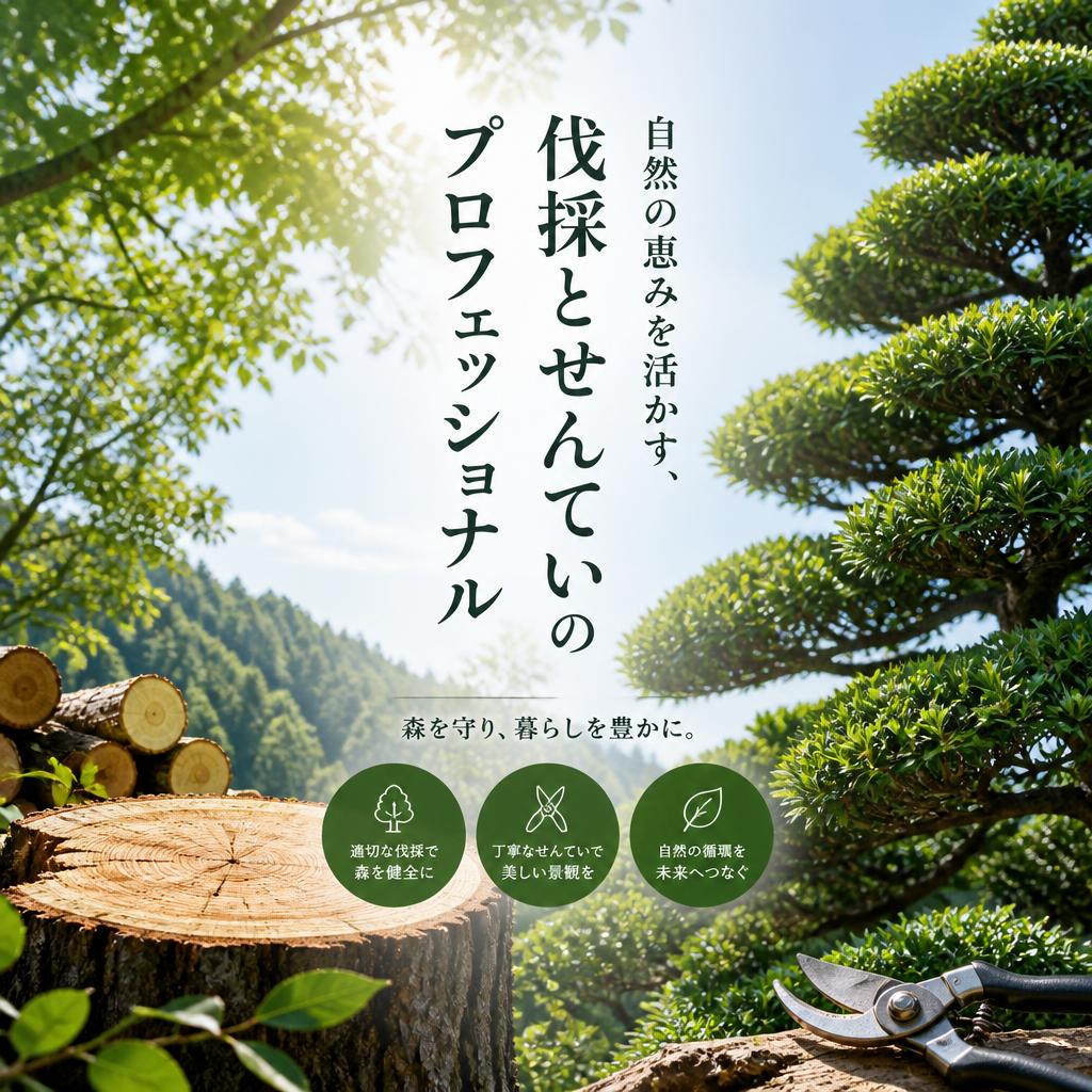 自然の恵みを活かす、伐採とせんていのプロフェッショナル