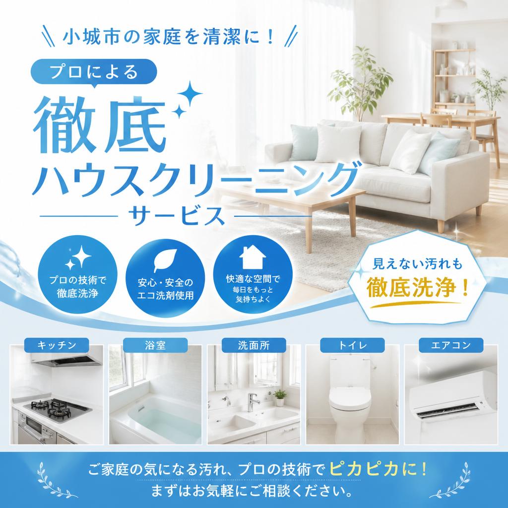 小城市の家庭を清潔に！プロによる徹底ハウスクリーニングサービス