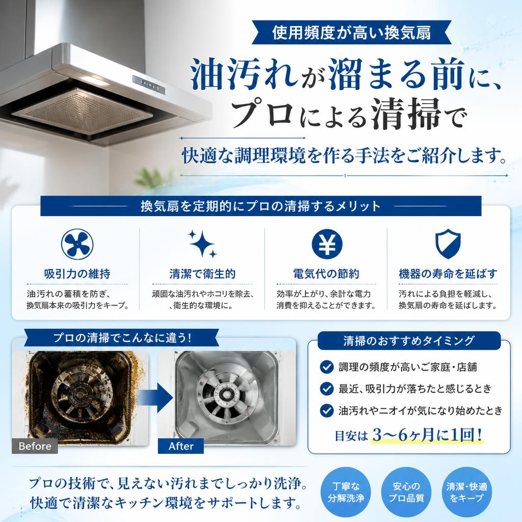 換気扇清掃で油汚れと煙を徹底排除！