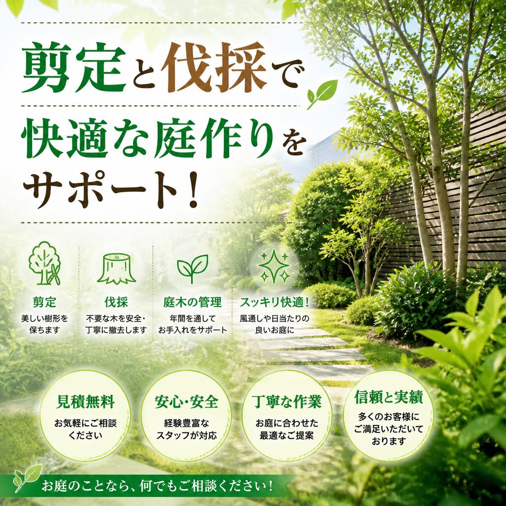 剪定と伐採で快適な庭作りをサポート！