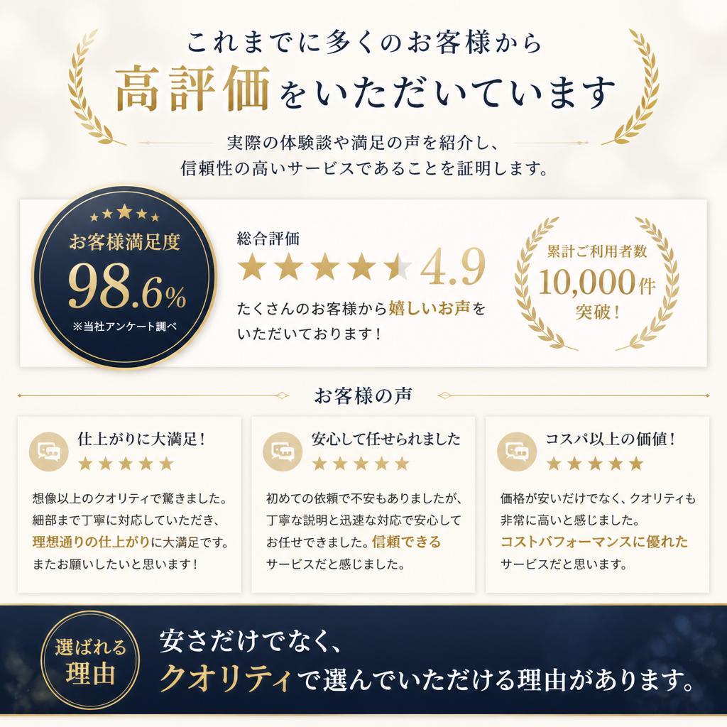 お客様の声が信頼の証
