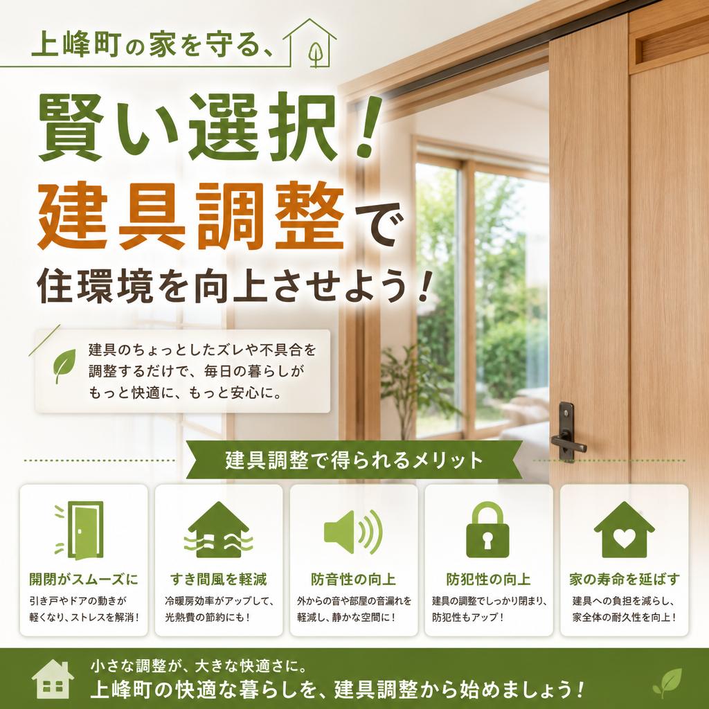 上峰町の家を守る、賢い選択！建具調整で住環境を向上させよう！
