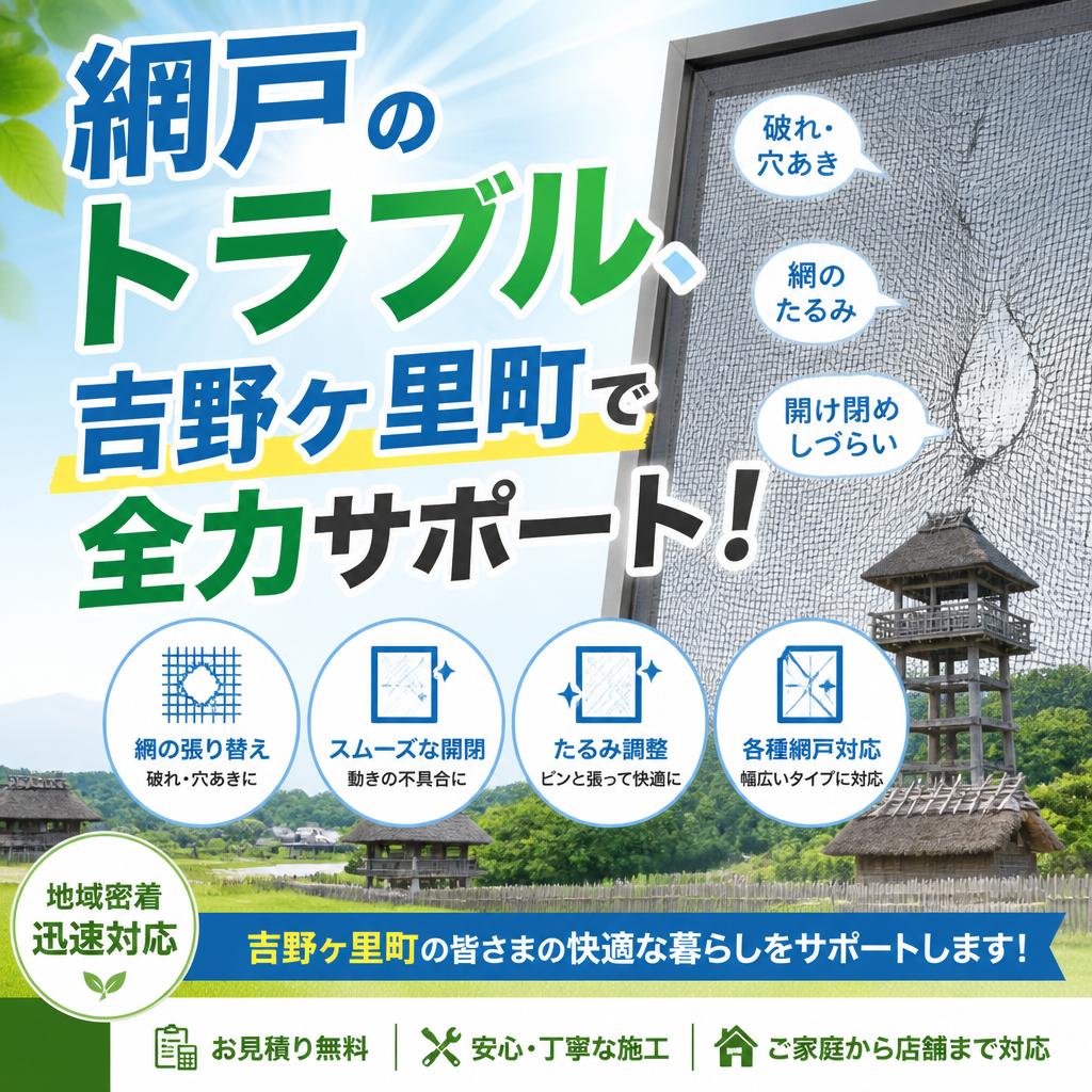 網戸のトラブル、吉野ヶ里町で全力サポート！