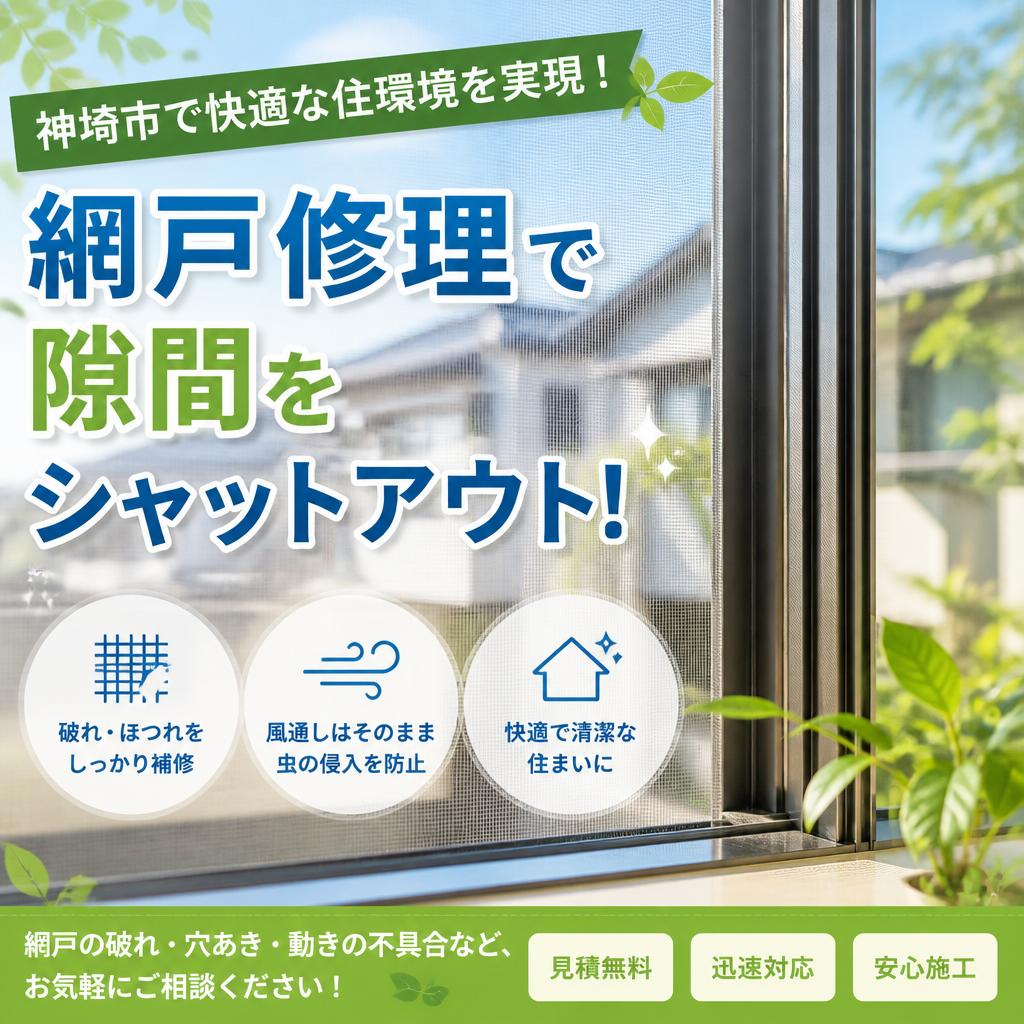 神埼市で快適な住環境を実現！網戸修理で隙間をシャットアウト！