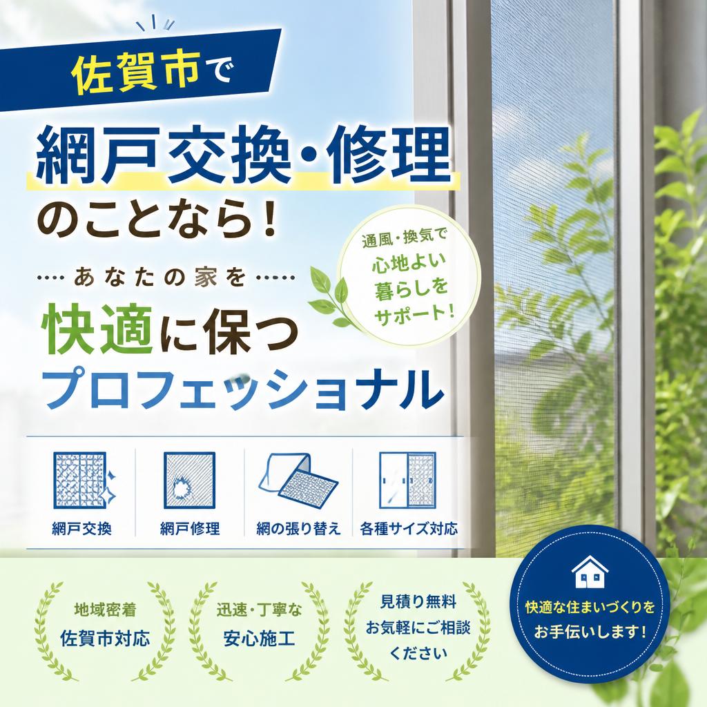 佐賀市で網戸交換・修理のことなら！あなたの家を快適に保つプロフェッショナル