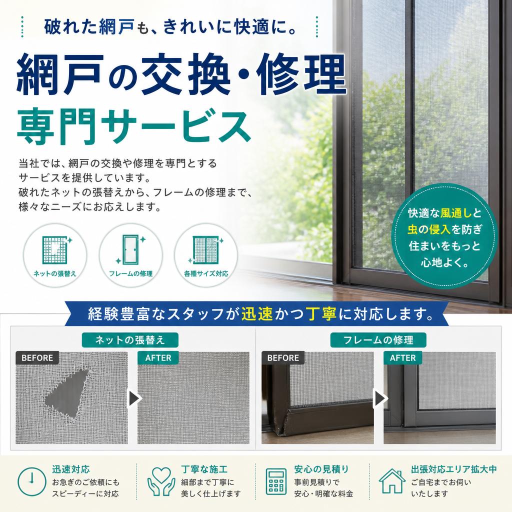 2. 網戸交換・修理サービスのご紹介