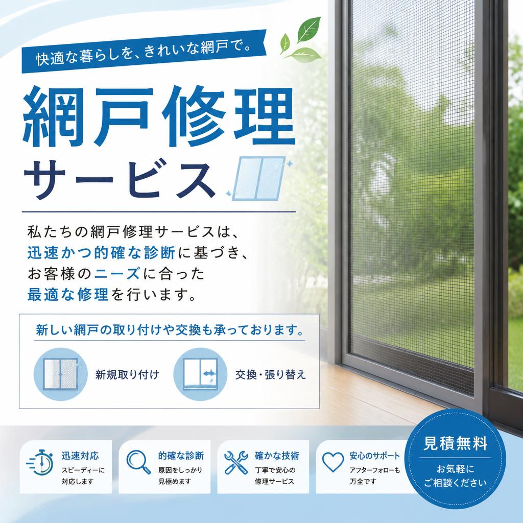 当社の網戸修理サービスの特徴