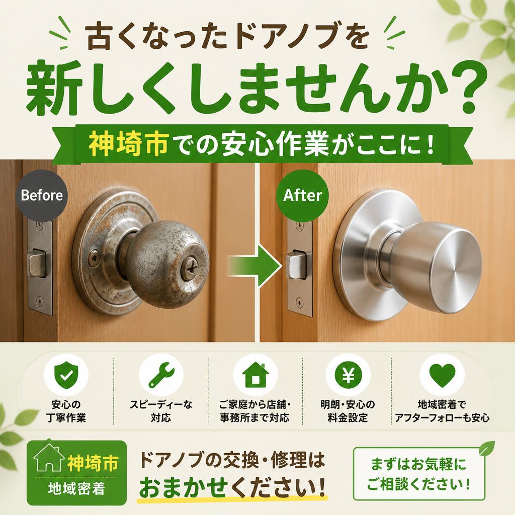 古くなったドアノブを新しくしませんか？神埼市での安心作業がここに！