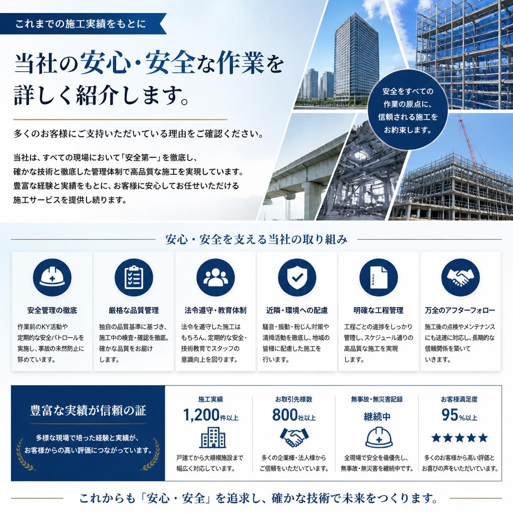 安心の施工実績
