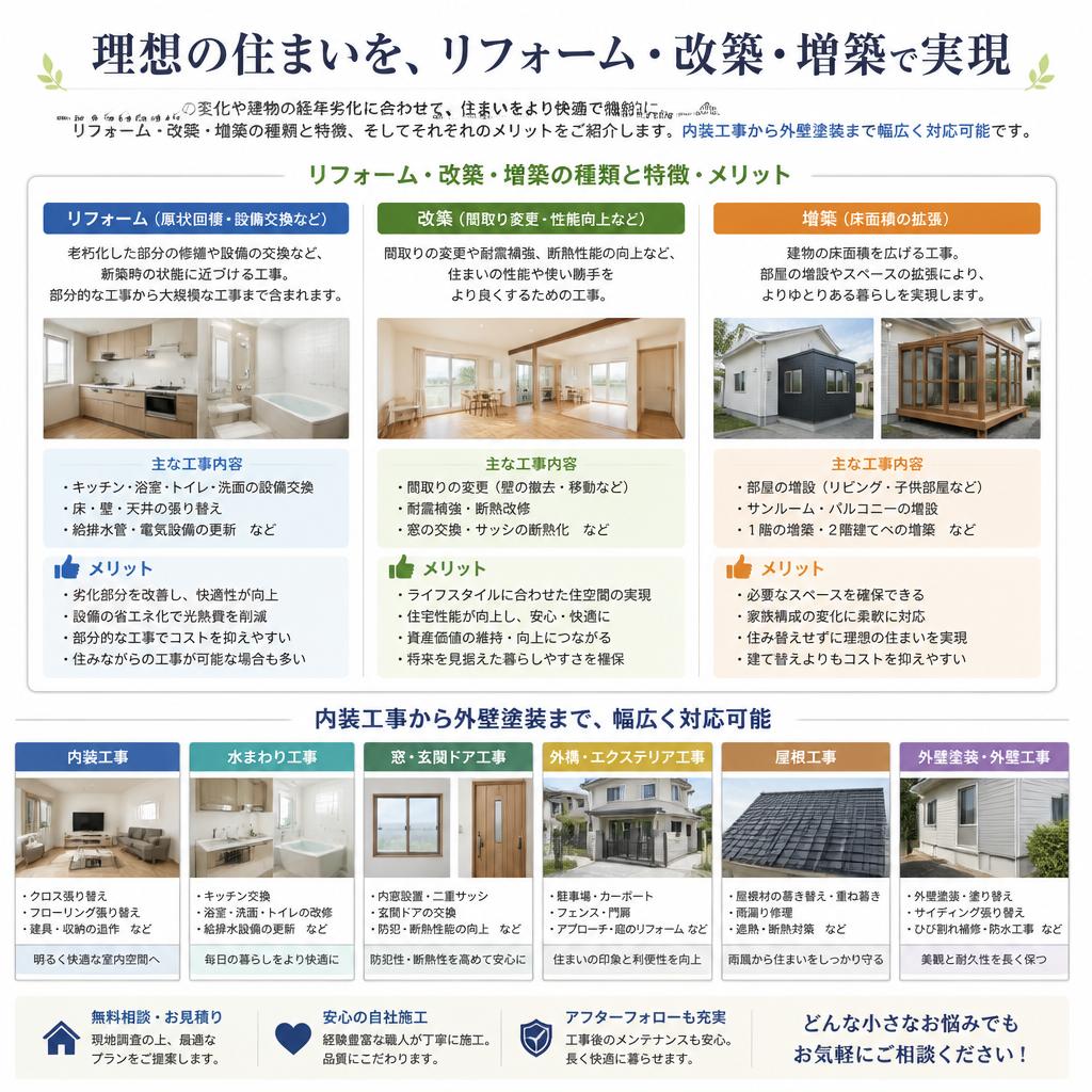 リフォームの種類と特徴